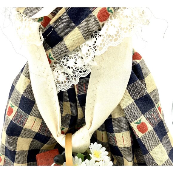 Vintage Wooden Teacher Doll w/ Chalkboard, Basket Outfit, Straw Hat & Glass 1994 - Picture 3 of 12